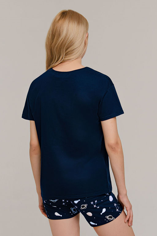 Арт. 9161 Пижама с шортами 42-50 (5 шт) Цвет:верх-темно-синий, низ-темно-синий - Калинка фото 18