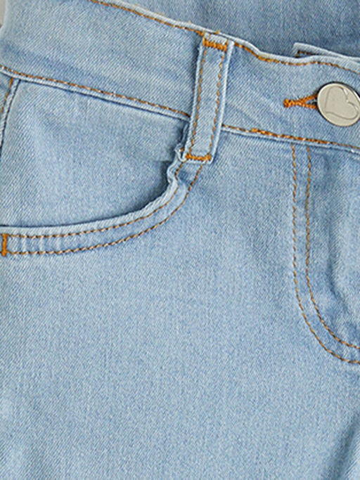 Bask?l? K?z ?ocuk Jean Pantolon