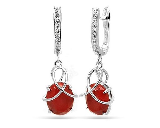 Серьги, коралл, МЦВ950