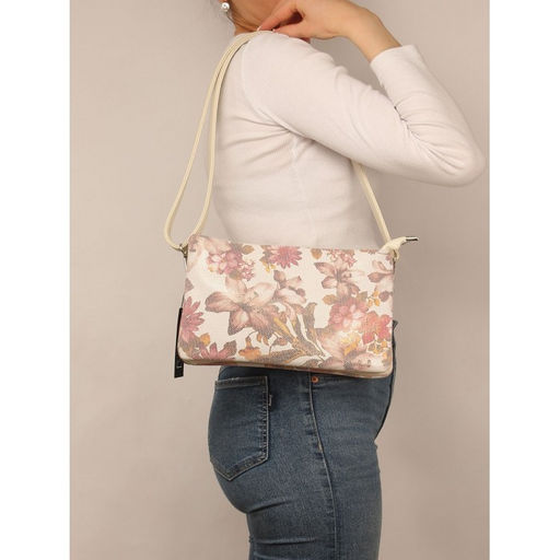 Сумка женская натуральная кожа ADEL-72 (отделка - ИСК/КОЖА), 3отд, плечевой ремень, бежевый 264967 - Adelia фото 5