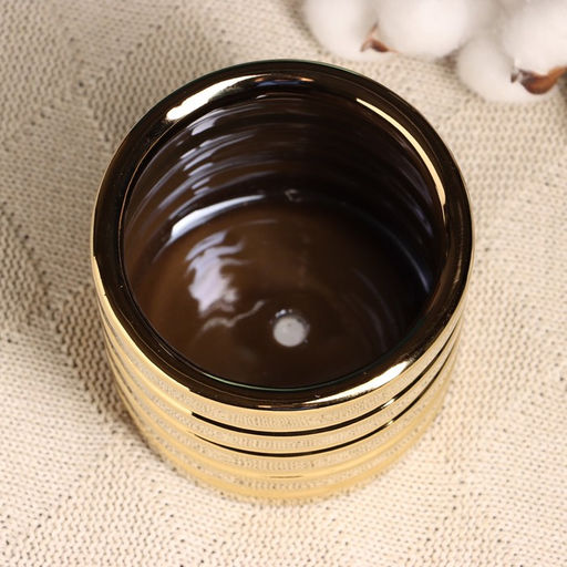 Декоративный горшок для цветов «Золотые грани», 10×10×10 см, керамический, золотистый