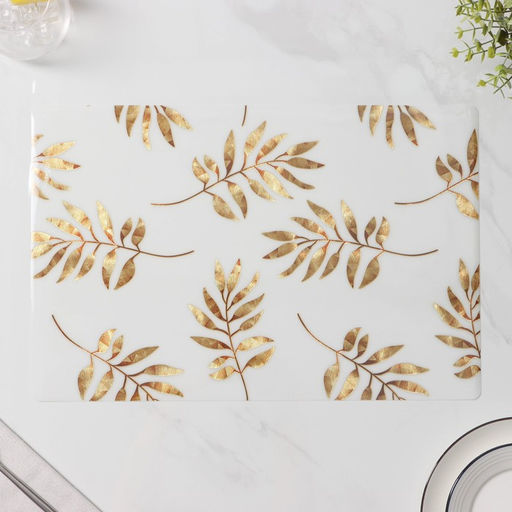 Набор салфеток сервировочных Доляна Кейли, 4 шт, 3045 см, цвет белый с золотом  фото 3