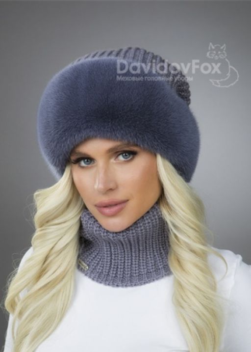 Комплект Ника норка трикотаж слива манишка