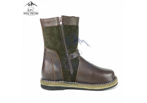 Монголки детские коричневые, войлочная подошва