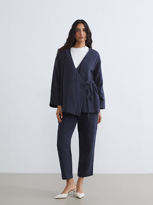 Kruvaze Yaka Kad?n M?slin Kimono