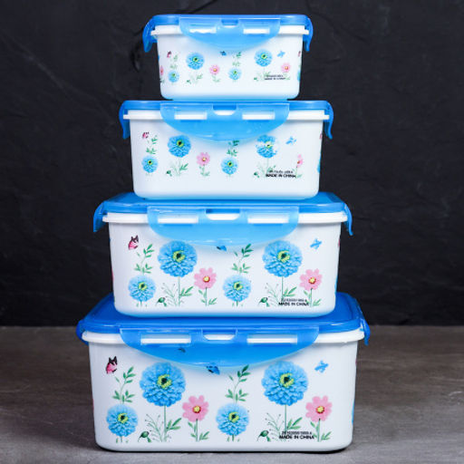 Салатник 4 штуки квадратный с крышками / 133 /уп 48/ 350, 800, 1300, 2100 мл - Галеонтрейд фото 7