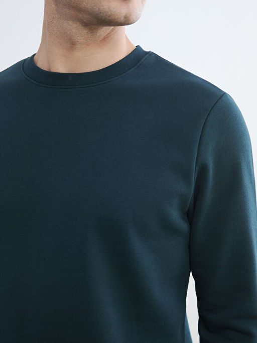 Bisiklet Yaka Erkek Kal?n Sweatshirt