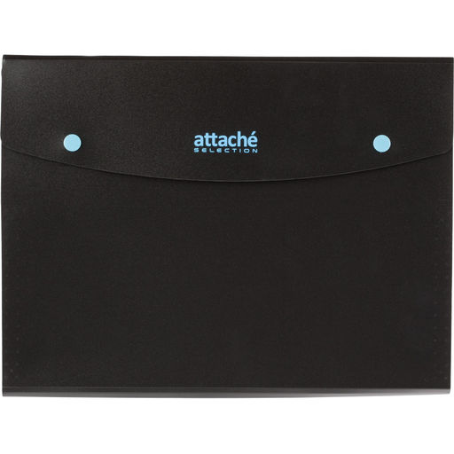 Папка органайзер на кнопке Attache Selection Black&Bluе, А4,500мкм , 6отд