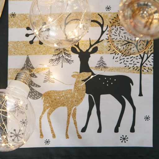 Дорожка на стол новогодняя Этель: Олени, 30 70 см, 100 % хлопок, саржа, 190 г/м  фото 3