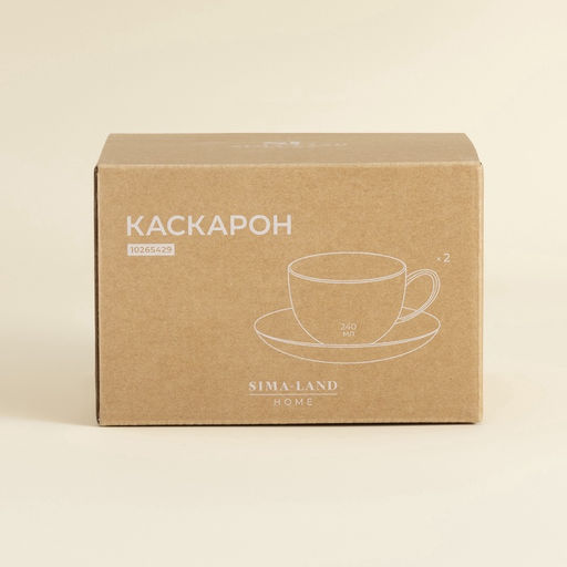 Чайные пары SL Home «Каскарон», 240 мл, набор 2 шт., костяной фарфор, белые