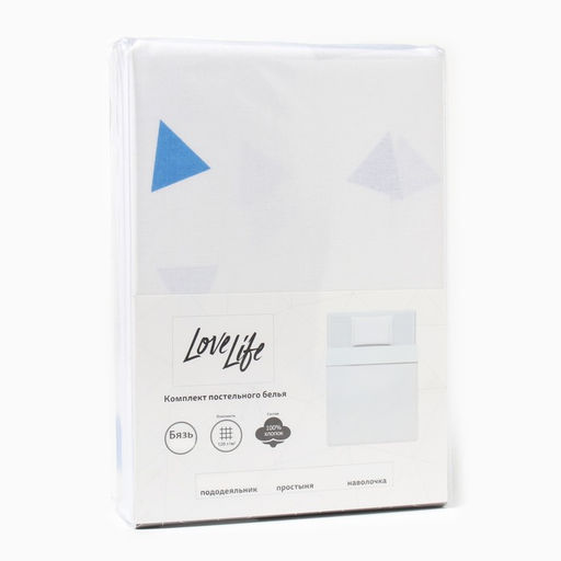 КПБ LoveLife 1.5 сп Треугольники 147*210,150*215,50*70 -1 шт,100% хлопок,бязь 120 г/м2  фото 11