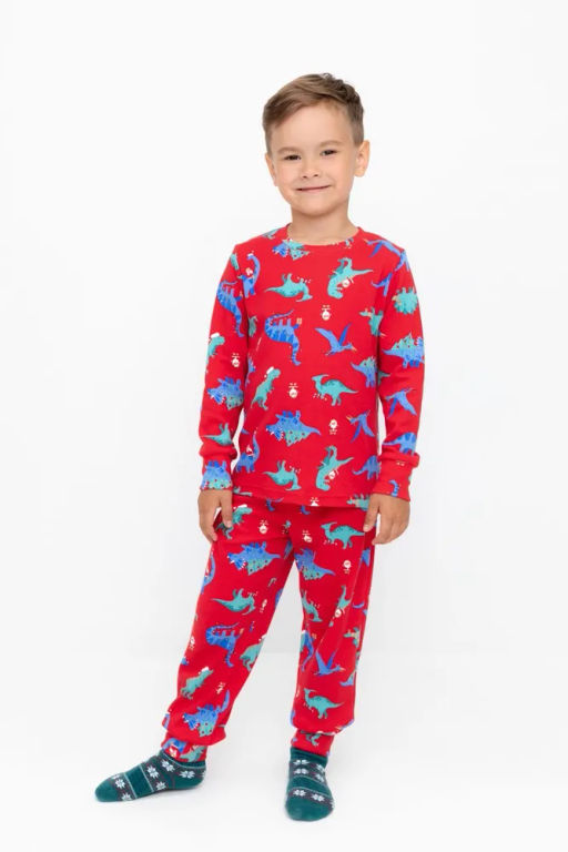 К 1552/насыщенно-красный,динозавры пижама дет - Crockid фото 5