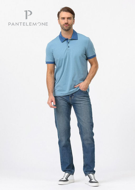 Футболка-поло из кулирки - Pantelemone фото 15