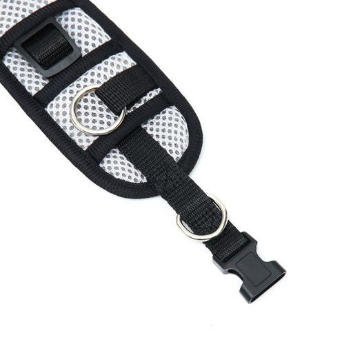 Ошейник дышащий для собак средних и крупных пород, размер М, 34-50 х 6 см, серый - Пижон фото 5