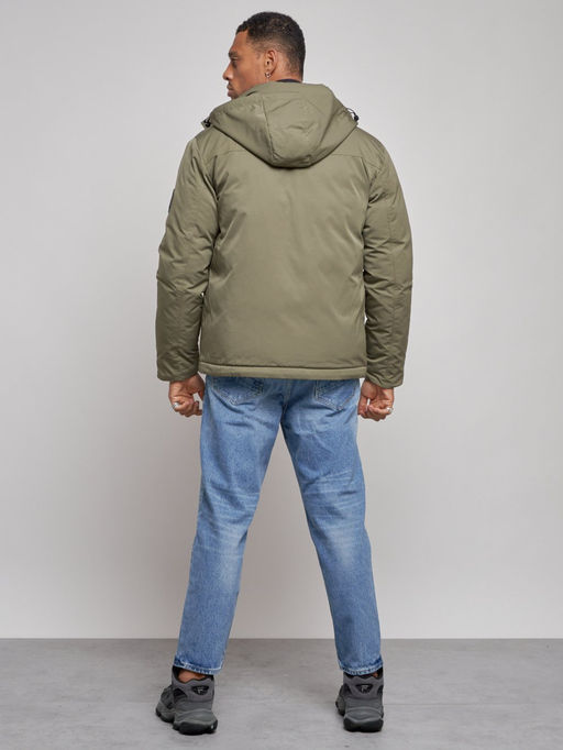 Куртка мужская зимняя с капюшоном спортивная великан цвета хаки 8332Kh - Wonderrman фото 5