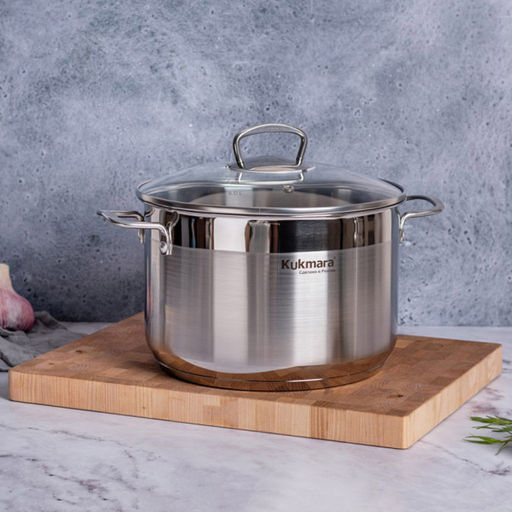 Кастрюля из нержавеющей стали Orion 6л, д24см, h22см, s0,05см, дно д22см s0,8мм, стеклянная крышка с пароотводом, мерная шкала (Россия) Подходит для всех видов плит, включая индукционную. - Домашняя мода фото 2