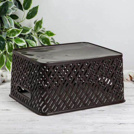 Корзина для хранения «Плетёнка», 35×29×17.5 см, коричневая