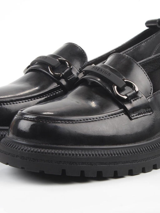 03-PDEB91-3 BLACK Лоферы женские (натуральная кожа)