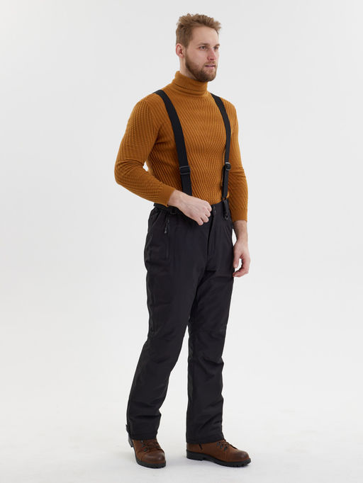 Полукомбинезон утепленный мужской зимний горнолыжный черного цвета 2405Ch - Mtforce фото 17