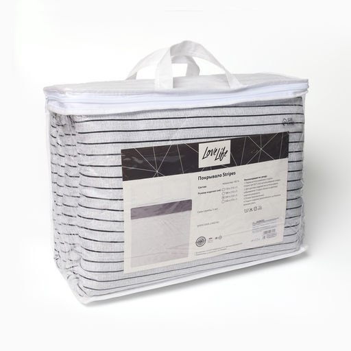 Покрывало евро LoveLife Stripes, 200×210±5 см, новосатин