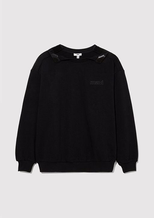 Mavi Logo Bask?l? Siyah Kad?n Sweatshirt  фото 2