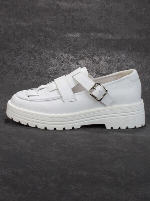 03-PDA165-1 WHITE Полуботинки женские (натуральная кожа)