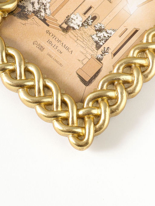 Фоторамка полистоун 10х15 см "Коса" золото 14,8х2х20 см