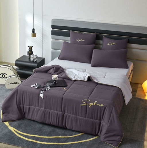 Одеяло Mency средней плотности однотонное с простыней на резинке и наволочками ODMENOR06