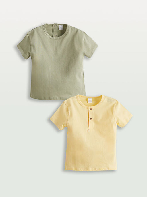 Bisiklet Yaka Basic Erkek Bebek Ti??rt 2li