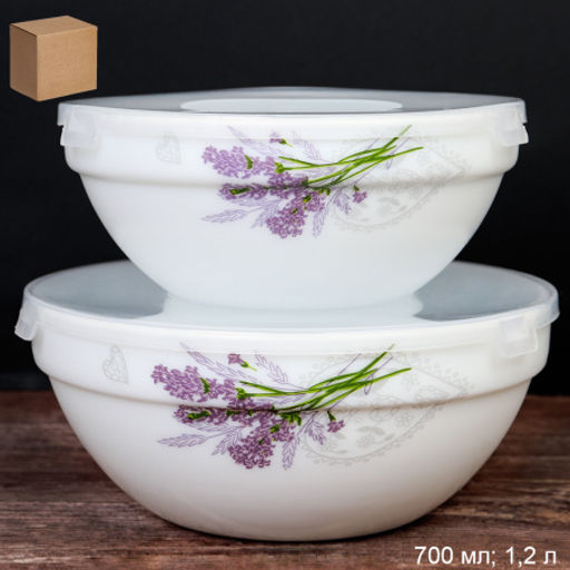 Салатник с крышкой 2 предмета / SW2A-XN(7131) /уп 18/ Лаванда - Галеонтрейд фото 2