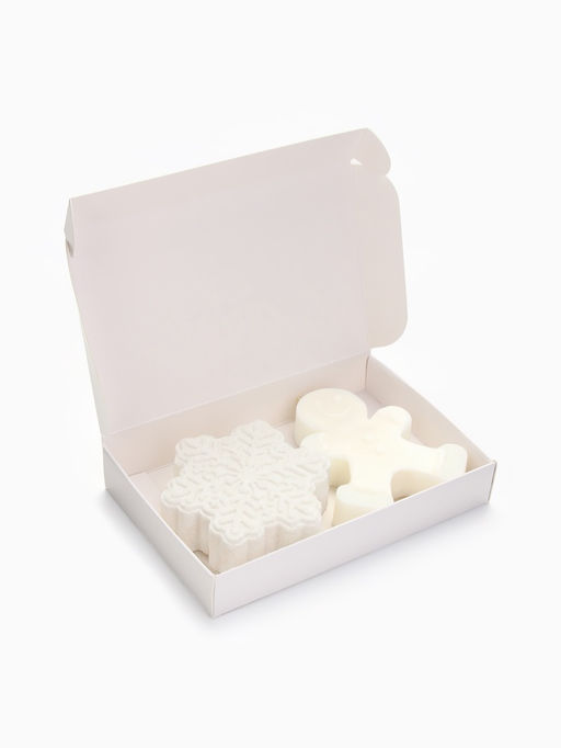 Подарочный набор новогодний: бомбочка снежинка и фигурная свеча пряня, URAL LAB