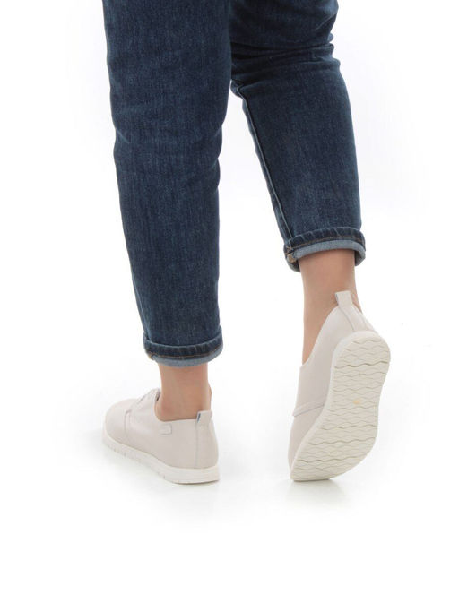 03-FDE16-1P BEIGE Полуботинки спортивные женские (натуральная кожа) - Фабричный китай фото 3