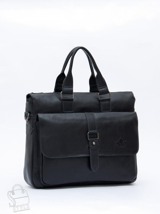 Портфель мужской кожаный 0066Z black Zinimsk