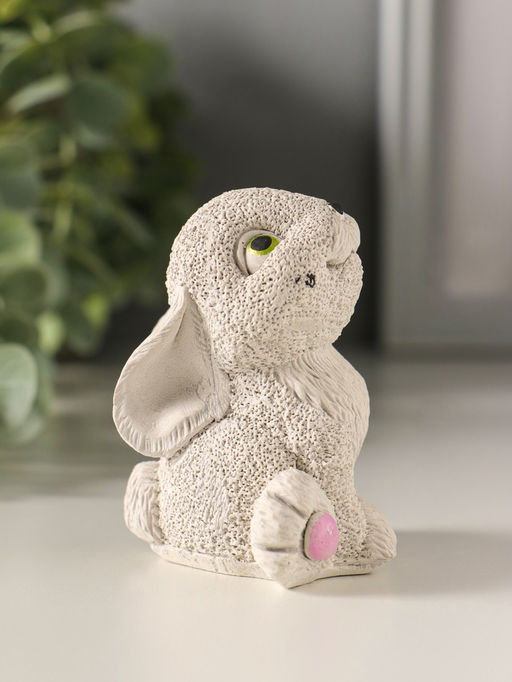 Фигурка гипс Кролик сидит, 7?5?6.5 см, серый