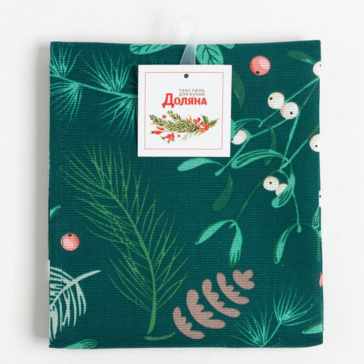 Полотенце новогоднее Доляна Needles 35х60 см, 100% хл, рогожка 164 г/м2 фото 6