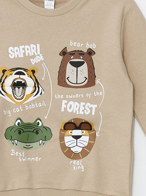 Bisiklet Yaka Erkek ?ocuk Sweatshirt - Waikiki фото 3