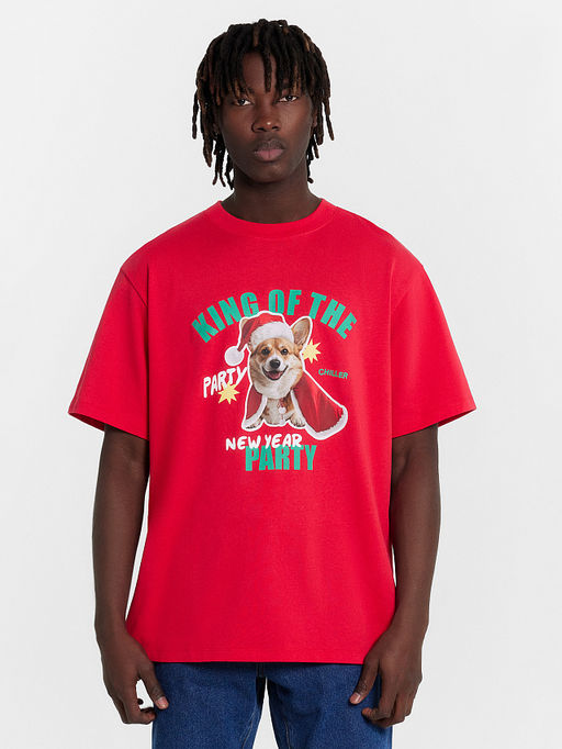 Футболка мужская красная новогодняя с корги - Mark formelle фото 2