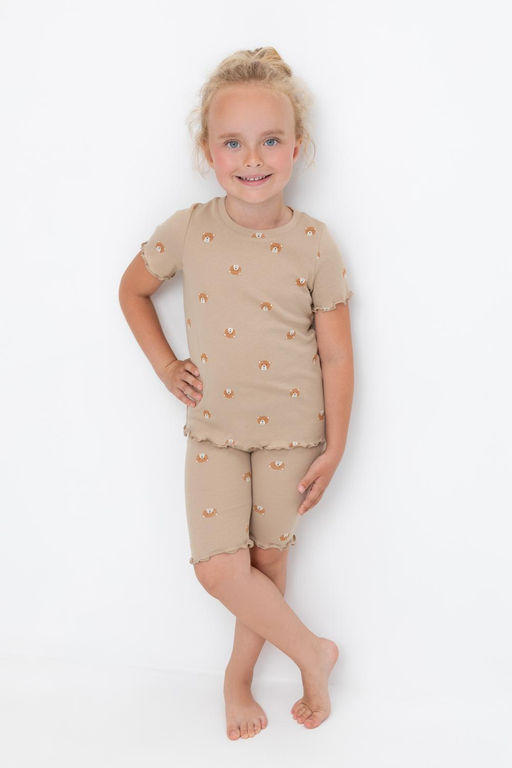 К 1632/темно-бежевый,медвежонок пижама дет