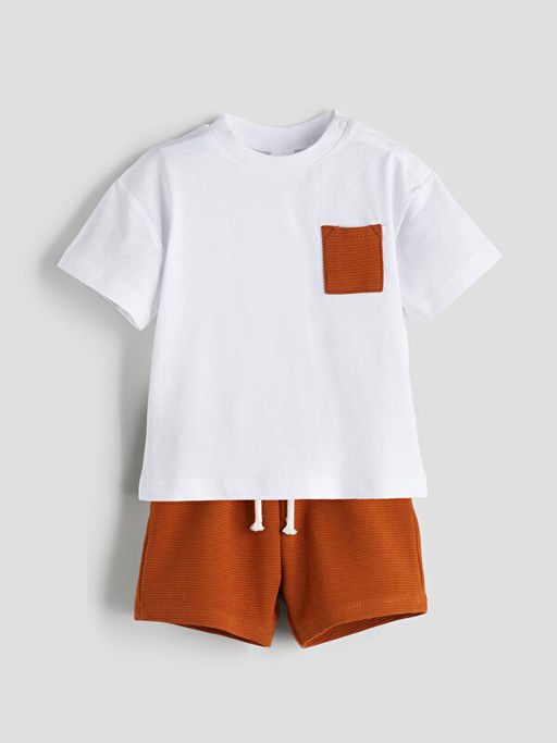 Bisiklet Yaka Erkek Bebek Ti??rt ve ?ort 2li