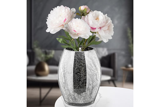 Ваза 19*19*26 см 4,7 л Серебряный кракелюр - Elan gallery фото 4