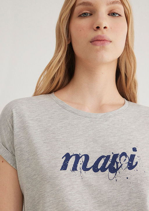 Mavi Logo Bask?l? Gri Tisort  фото 6