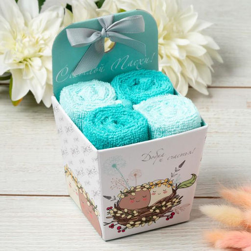 Набор декоративных махровых салфеток Светлой пасхи 30х30 см - 4 шт, 100% хлопок, 340 гр/м2 - Этель фото 5