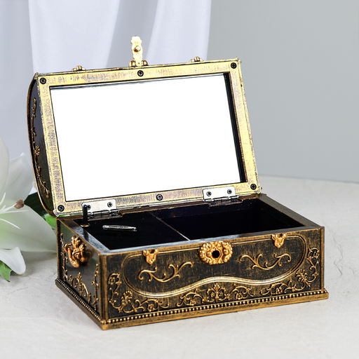 Шкатулка музыкальная 17х11х10 см коричневая / 63312G /уп 36/пластик - Галеонтрейд фото 2