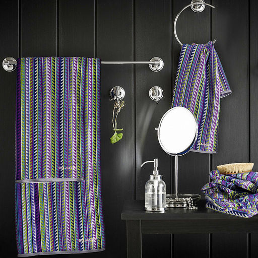 "Missoni-3004" Полотенце махровое 70х140см, плотность 375гр/м2, 100% хлопок, велюр, сиреневый, Bolangde (Китай)