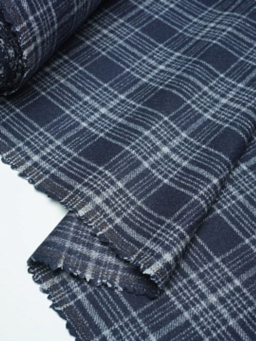 Шерсть пальтово-костюмная Твид Клетка цв.серо-голубой на синем, ш.1.5м, шерсть-60%, п/э-40% - Купава фото 9