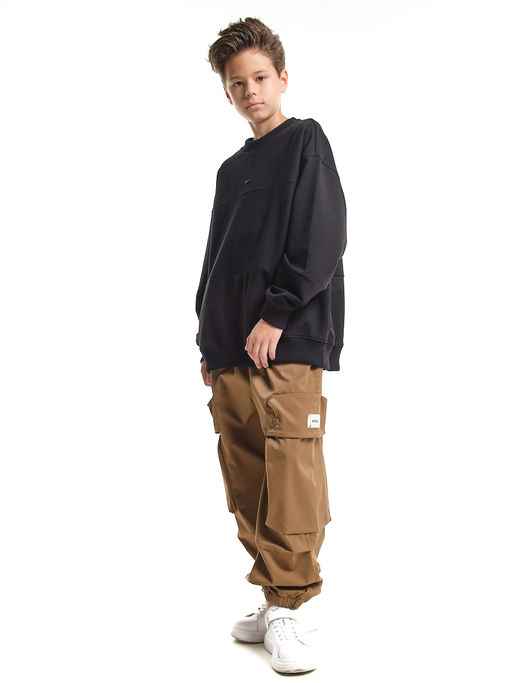 Джоггеры карго брюки унисекс 33-67077 черный - Mini maxi фото 19