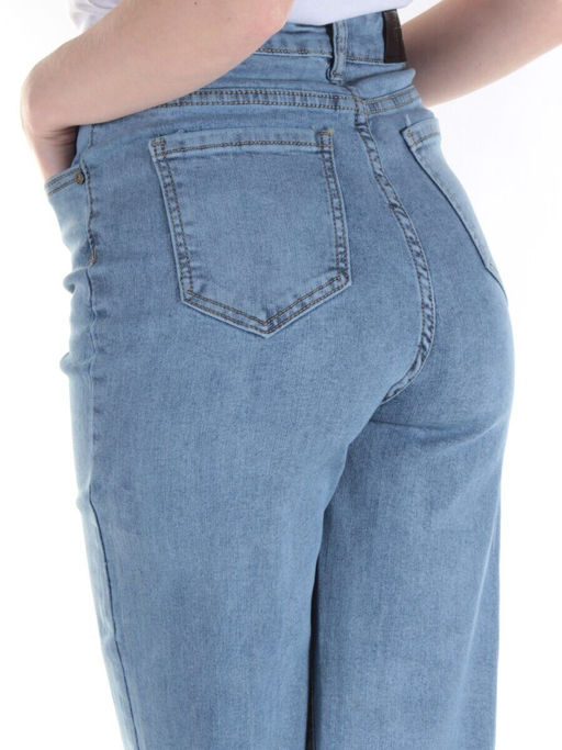 3011 BLUE Джинсы-трубы женские - Фабричный китай фото 7