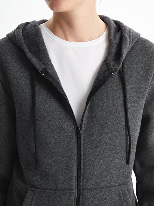 Kap??onlu Kad?n Fermuarl? Sweatshirt