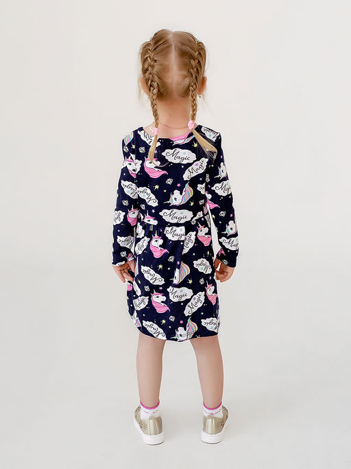 Платье Эля синий единороги - Sovalina фото 13
