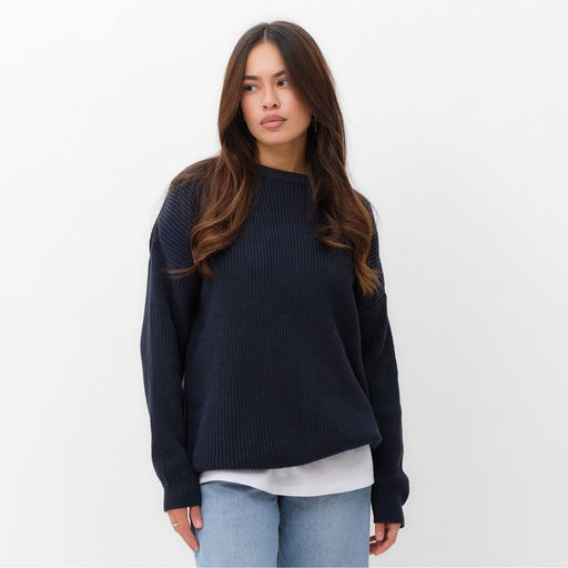 Джемпер женский крупной вязки MIST, синий, размер 48-50 (L)